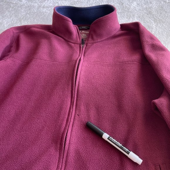 LL BEAN‎ Men's Trail Fleece Full Zip 291724 SIZE XL REG MAROON Outdoors Jacket - Picture 5 of 10